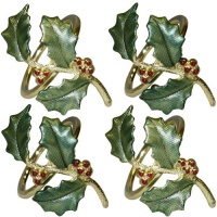 Lenox Holiday Holly Napkin Rings 4 Pack Lenox Holiday Holly Napkin Rings 4 Pack