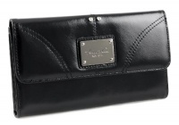 Genuine Leather Kenneth Cole New York Womens Credit Card Clutch Wallet - Black Genuine Leather Kenneth Cole New York Womens Credit Card Clutch Wallet - Black