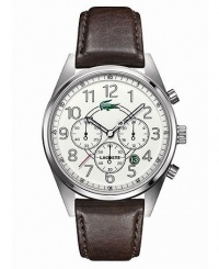 Lacoste Men's 2010620 Zarag Brown/White Stainless Steel Watch Lacoste Men's 2010620 Zarag Brown/White Stainless Steel Watch