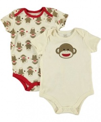 2 Pack of Sock Monkey Onesie Bodysuits by Baby Starters - Brown - 3-6 Mths 2 Pack of Sock Monkey Onesie Bodysuits by Baby Starters - Brown - 3-6 Mths