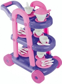 American Plastic Toy My Very Own 26 Piece Tea Cart Set American Plastic Toy My Very Own 26 Piece Tea Cart Set