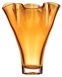 Stunning on its own, the Organics amber vase from Lenox makes an impact sans bouquet. Heavy crystal with a playful ruffled edge and vivid hue tops tables and shelves with artful elegance. Stunning on its own, the Organics amber vase from Lenox makes an impact sans bouquet. Heavy crystal with a playful ruffled edge and vivid hue tops tables and shelves with artful elegance.