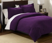 Chezmoi Collection 3 Pieces Solid Purple Soft Microsuede Comforter with Pillowcase Set King Size Bedding Chezmoi Collection 3 Pieces Solid Purple Soft Microsuede Comforter with Pillowcase Set King Size Bedding