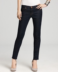 These J Brand skinny jeans flaunt a hip-hugging rise and the perfect ultra-dark wash. These J Brand skinny jeans flaunt a hip-hugging rise and the perfect ultra-dark wash.