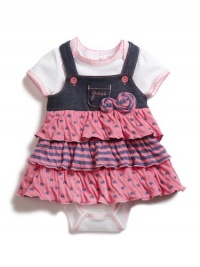 GUESS Bodysuit & Ruffle Jumper Two-Piece S, PINK (3/6M)