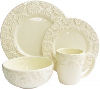 American Atelier 16-Piece Bianca Flower Dinnerware Set, Ivory American Atelier 16-Piece Bianca Flower Dinnerware Set, Ivory