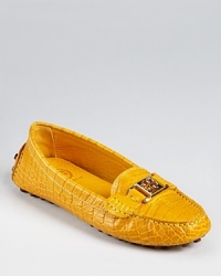 The perfect about-town shoe, Tory Burch's Kendrick drivers are destined for chic errands in vibrant yellow, croc-embossed leather. The perfect about-town shoe, Tory Burch's Kendrick drivers are destined for chic errands in vibrant yellow, croc-embossed leather.