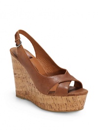 THE LOOKCrisscross leather upperAdjustable slingback strapPadded insoleCork wedge, 5 (125mm)Cork platform, 1½ (40mm)Compares to a 3½ heel (90mm)THE MATERIALLeather upperLeather liningRubber soleORIGINImported THE LOOKCrisscross leather upperAdjustable slingback strapPadded insoleCork wedge, 5 (125mm)Cork platform, 1½ (40mm)Compares to a 3½ heel (90mm)THE MATERIALLeather upperLeather liningRubber soleORIGINImported