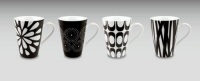 Konitz Assorted Mugs, Black/White, Set of 4 Konitz Assorted Mugs, Black/White, Set of 4