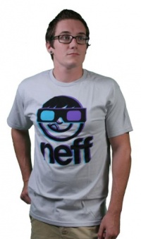 Neff 3rd Dimension Mens T-shirt in Silver Neff 3rd Dimension Mens T-shirt in Silver
