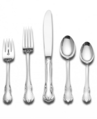 Delicate curling leaves and elegant scrolls trim this gleaming sterling silver flatware from Towle. A true classic, the French Provincial place settings add a regal touch to traditional dinners. With an oversized knife and fork. Delicate curling leaves and elegant scrolls trim this gleaming sterling silver flatware from Towle. A true classic, the French Provincial place settings add a regal touch to traditional dinners. With an oversized knife and fork.