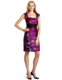 Jones New York Women's Printed Cap Sleeve Shutter Sheath Dress, Grey/Multi, 8 Jones New York Women's Printed Cap Sleeve Shutter Sheath Dress, Grey/Multi, 8