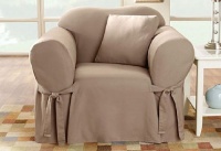 Sure Fit Cotton Duck Chair Slipcover, Linen Sure Fit Cotton Duck Chair Slipcover, Linen