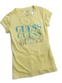 GUESS Kids Girls big girl logo top, LIME (16) GUESS Kids Girls big girl logo top, LIME (16)