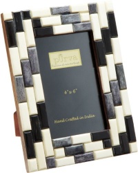 Purva Black, White and Grey Bone Frame, 4 x 6 Purva Black, White and Grey Bone Frame, 4 x 6