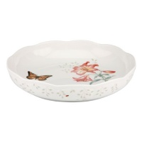 Lenox Butterfly Meadow Low Serve Bowl, White Lenox Butterfly Meadow Low Serve Bowl, White