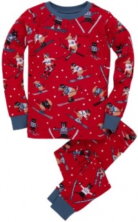 Hatley Boys 2-7 Pajama Set-Skiing Dog, Red, 6