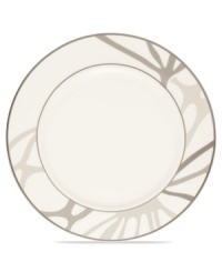 Abstract markings in soft shades of khaki frame this glazed white bread and butter plate for unconventional elegance. From Noritake dinnerware, these dishes are trimmed with matte platinum for modern polish on casual and formal tables alike. (Clearance) Abstract markings in soft shades of khaki frame this glazed white bread and butter plate for unconventional elegance. From Noritake dinnerware, these dishes are trimmed with matte platinum for modern polish on casual and formal tables alike. (Clearance)