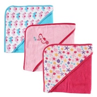 Luvable Friends 3 Pack Hooded Towels - Pink Luvable Friends 3 Pack Hooded Towels - Pink
