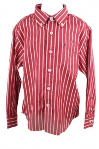 Tommy Hilfiger Toddler Boys/Boys Red Striped Long Sleeved Oxford Shirt-4 Tommy Hilfiger Toddler Boys/Boys Red Striped Long Sleeved Oxford Shirt-4