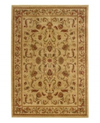 Inspired by the golden sands of Egypt, home of the Sphinx collection, comes this classic rug - rich in tradition and coloration. Featuring a timeless design, the flowing floral pattern uses gentle hues to create a gold-toned, heirloom quality piece. Beautifully styled and made to last, this rug will be a fixture in your home for years to come. Inspired by the golden sands of Egypt, home of the Sphinx collection, comes this classic rug - rich in tradition and coloration. Featuring a timeless design, the flowing floral pattern uses gentle hues to create a gold-toned, heirloom quality piece. Beautifully styled and made to last, this rug will be a fixture in your home for years to come.