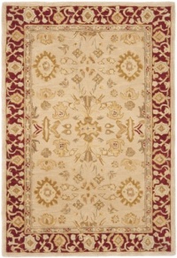 Safavieh Anatolia Collection AN551A Handmade Ivory and Red Hand-Spun Wool Area Rug, 5-Feet by 8-Feet Safavieh Anatolia Collection AN551A Handmade Ivory and Red Hand-Spun Wool Area Rug, 5-Feet by 8-Feet