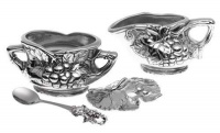 Arthur Court Grape 3-Piece Sugar/Creamer Set Arthur Court Grape 3-Piece Sugar/Creamer Set