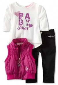 Baby Phat - Kids Baby-girls Newborn Puffer Vest Set, Black, 0-3 Months Baby Phat - Kids Baby-girls Newborn Puffer Vest Set, Black, 0-3 Months