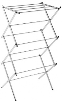 Polder Compact Accordion Clothes Drying Rack, Chrome Polder Compact Accordion Clothes Drying Rack, Chrome