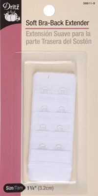 Dritz(R) 2 Hook Bra Back Extender- 1-1/4 Inch Wide White Dritz(R) 2 Hook Bra Back Extender- 1-1/4 Inch Wide White