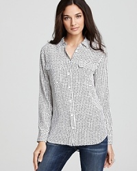 An edgy star print adorns this luxe silk Equipment blouse. Partner the look with distressed jeans for downtown cool. An edgy star print adorns this luxe silk Equipment blouse. Partner the look with distressed jeans for downtown cool.