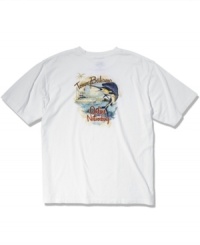 The perfect shirt for your unplugged weekend style, this tee from Tommy Bahama helps you log out of your workweek look. The perfect shirt for your unplugged weekend style, this tee from Tommy Bahama helps you log out of your workweek look.