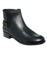 Top off your look with this seamless little shoe. Zylo's Fossil riding boots feature a buckle across the ankle and a small stacked heel. Top off your look with this seamless little shoe. Zylo's Fossil riding boots feature a buckle across the ankle and a small stacked heel.