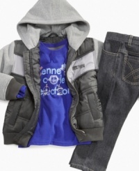 Get your guy set in style with this three-piece set of cool from Kenneth Cole. Get your guy set in style with this three-piece set of cool from Kenneth Cole.