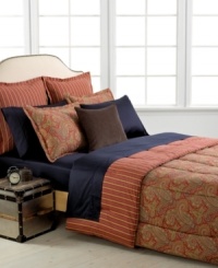 Signature style! This Lauren Ralph Lauren Home Edmonton comforter set pairs bold paisley prints with rustic color palettes for a sophisticated, modern finish. Finely crafted with 230-thread count cotton sateen fabric, the ensemble embraces you with endless comfort.