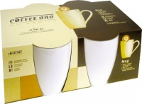 Konitz Coffee Bar 10-Ounce Mugs, Set of 4, White Konitz Coffee Bar 10-Ounce Mugs, Set of 4, White