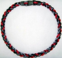 Titanium Tornado Baseball Necklace Red Black 18 Titanium Tornado Baseball Necklace Red Black 18