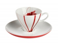 Mikasa Pure Red fine china espresso cup & saucer Mikasa Pure Red fine china espresso cup & saucer