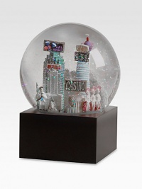 EXCLUSIVELY OURS. The Las Vegas musical snowglobe features city scenes and landmarks, including: Hoover DamStratosphereElvis impersonatorShowgirlsCasinoStatue of LibertyCasino-style Sphinx and PyramidPlays Luck Be A LadyImported EXCLUSIVELY OURS. The Las Vegas musical snowglobe features city scenes and landmarks, including: Hoover DamStratosphereElvis impersonatorShowgirlsCasinoStatue of LibertyCasino-style Sphinx and PyramidPlays Luck Be A LadyImported