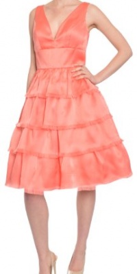 BADGLEY MISCHKA Silk Organza Tiered Dress Gown BADGLEY MISCHKA Silk Organza Tiered Dress Gown