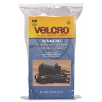 Velcro Reusable Self-Gripping Cable Ties, 0.5 Inches x 8 Inches Long, Black, 100 Ties per Pack (91140) Velcro Reusable Self-Gripping Cable Ties, 0.5 Inches x 8 Inches Long, Black, 100 Ties per Pack (91140)
