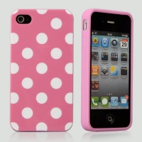 HM Pink Polka Dot Flex Gel Case for Iphone 4 & 4S HM Pink Polka Dot Flex Gel Case for Iphone 4 & 4S
