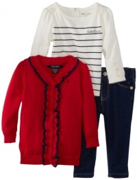 Nautica Baby-Girls Infant 3Pc Ruffle Cardigan Set Nautica Baby-Girls Infant 3Pc Ruffle Cardigan Set