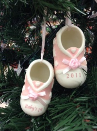 Baby's First Christmas Girl Shoes Ornament - 2011 Baby's First Christmas Girl Shoes Ornament - 2011