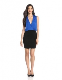 French Connection Women's Zoe Drape Jersey, Blue, 2 French Connection Women's Zoe Drape Jersey, Blue, 2