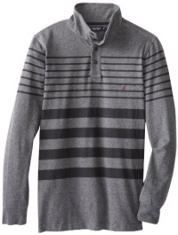 Nautica Men's Big-Tall Striped Button Mock Sweater Nautica Men's Big-Tall Striped Button Mock Sweater