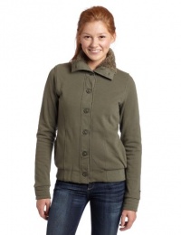 Roxy Juniors Black Foot Button front fleece jacket Roxy Juniors Black Foot Button front fleece jacket
