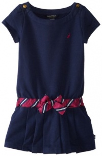 Nautica Girls 2-6X French Terry Dress, Naval Blue, 2T Nautica Girls 2-6X French Terry Dress, Naval Blue, 2T