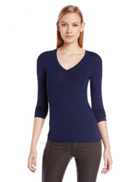 BCBGMAXAZRIA Women's Jan V-Neck Rib Longsleeve Top BCBGMAXAZRIA Women's Jan V-Neck Rib Longsleeve Top