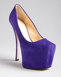 Elevate your entire wardrobe with dramatic, sky-high platform pumps from designer Giuseppe Zanotti, with angles and curves in all the right places. Elevate your entire wardrobe with dramatic, sky-high platform pumps from designer Giuseppe Zanotti, with angles and curves in all the right places.